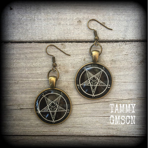 Baphomet earrings-Occult jewelry