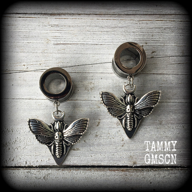 Deaths head moth tunnels-Moth earrings