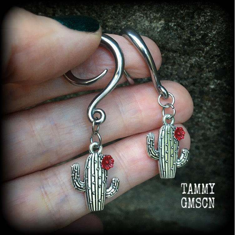 Cactus gauged earrings