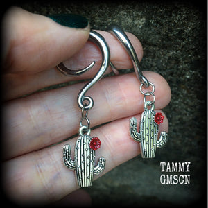 Cactus gauged earrings