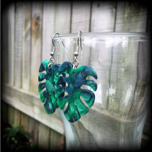 Monstera earrings-Leaf earrings