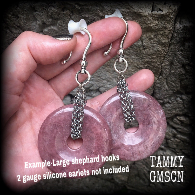 Purple red aventurine earrings-Ear hangers