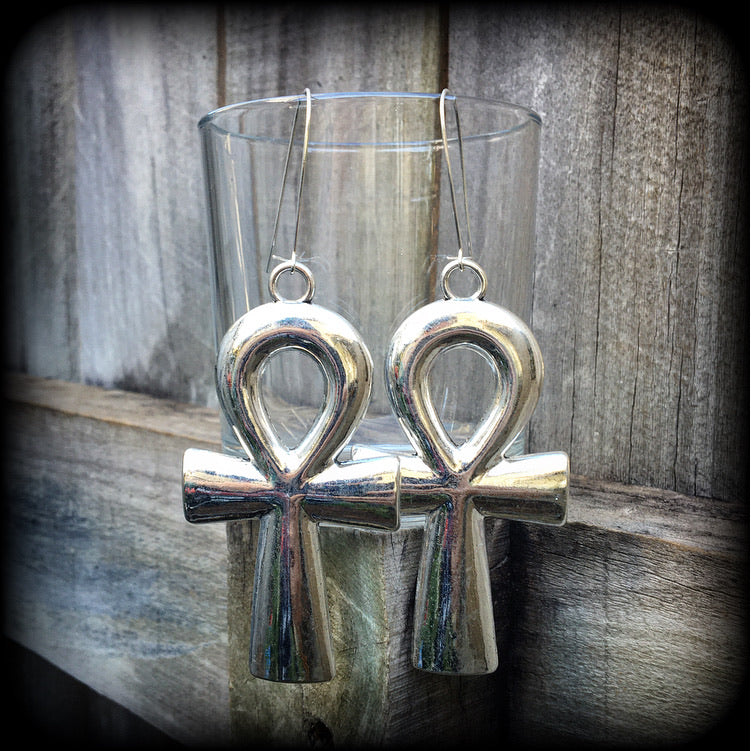 Oversize Ankh earrings-Egyptian earrings