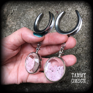 Rose quartz ear weights-Cradle weights