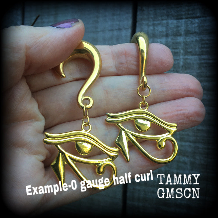 Eye of Ra gauged earrings-Egyptian jewelry