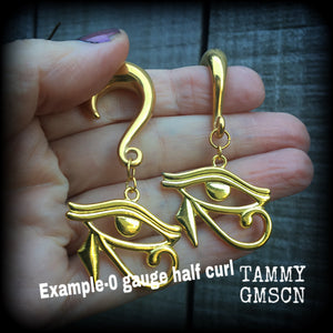 Eye of Ra gauged earrings-Egyptian jewelry