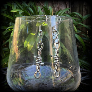 Barbed wire earrings-Punk earrings-Punk jewelry