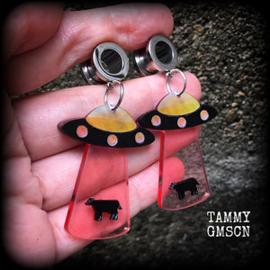 UFO tunnel earrings