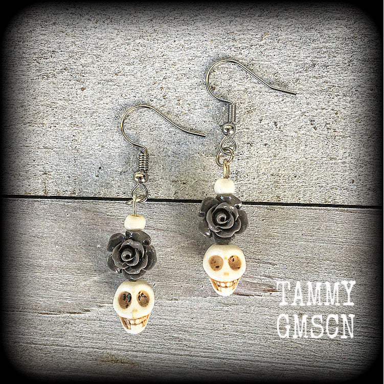 Day of the Dead earrings-Sugar skull earrings