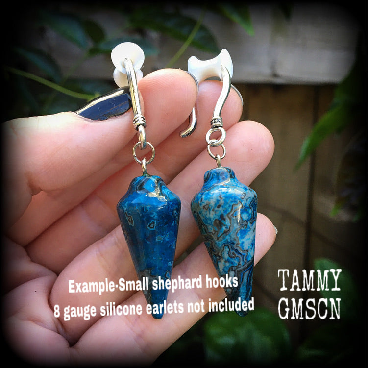 Blue lace agate earrings-Gemstone earrings