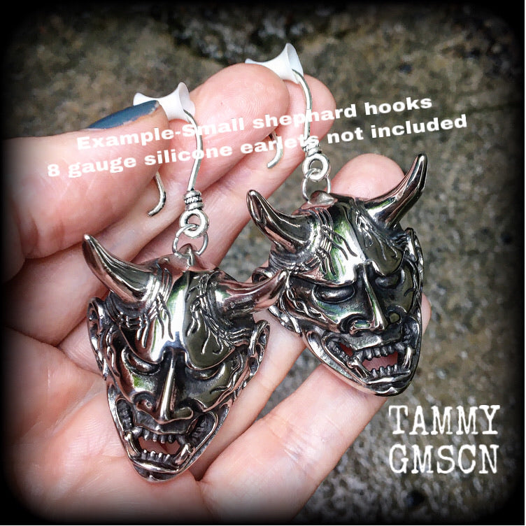 Hannya Mask earrings-Ear hangers