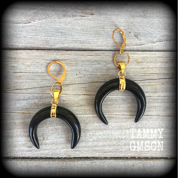 Black obsidian earrings-Gemstone earrings