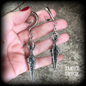 Vajra dagger ear weights-Gauged earrings