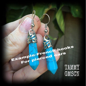 Turquoise earrings-Ear hangers