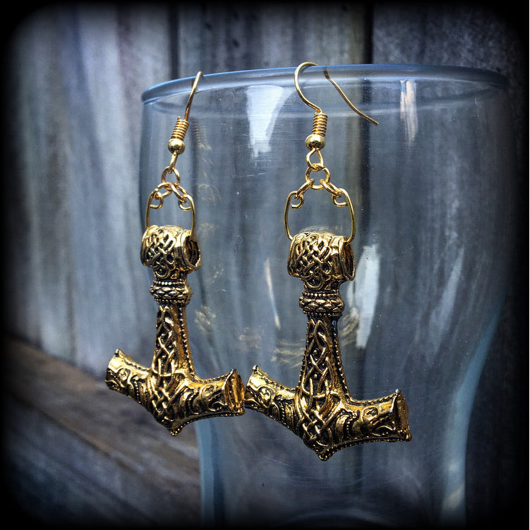 Norse earrings-Thors hammer earrings