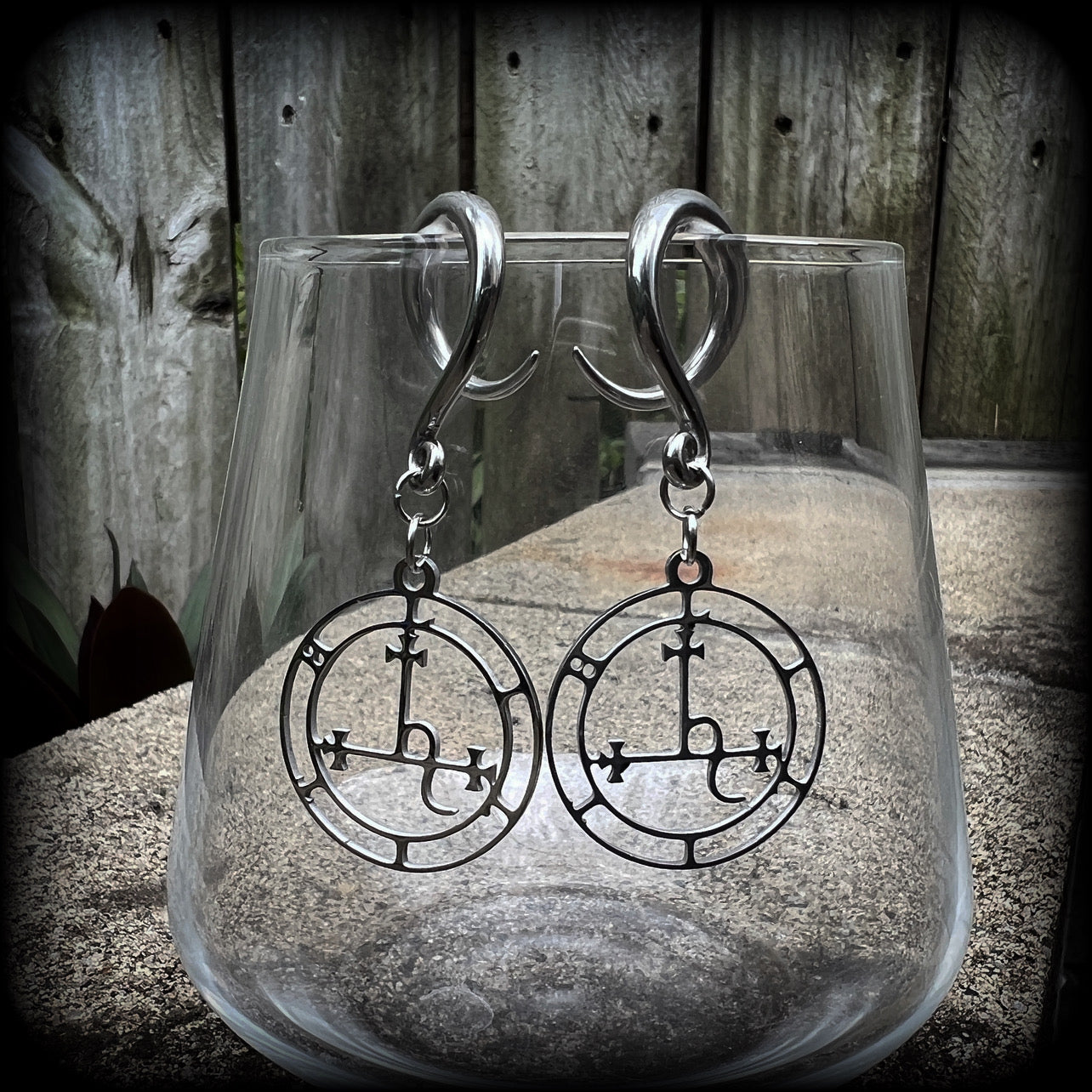 Sigil of Lilith gauged earrings