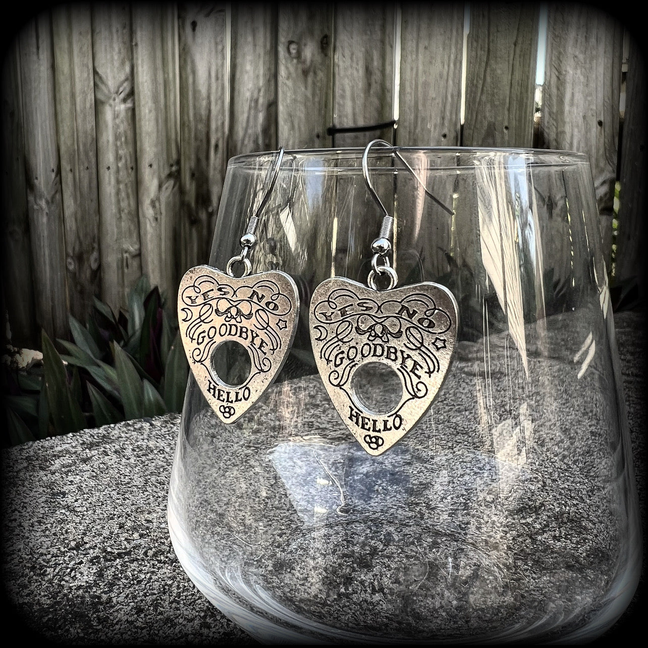 Ouija earrings-Planchette earrings