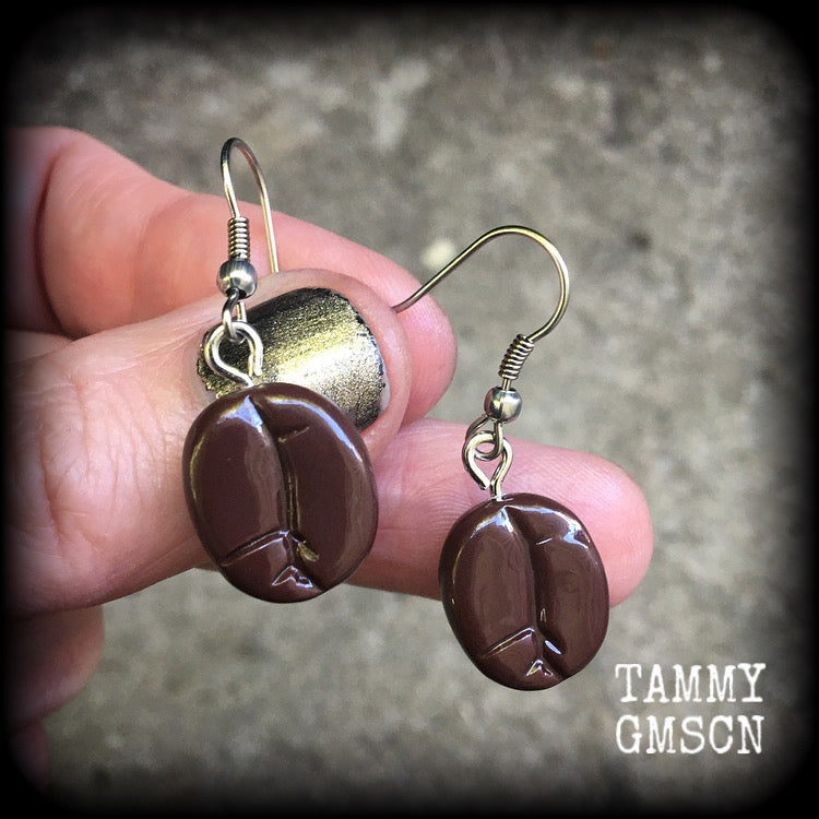 Coffee bean earrings