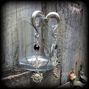Sun and moon esoteric earrings