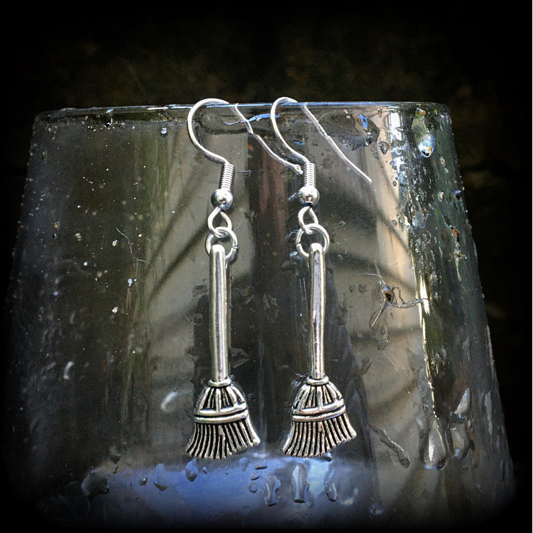 Besom earrings-Witches broom earrings