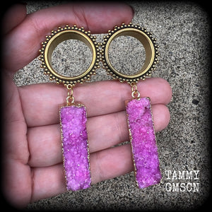 Gemstone tunnel earrings 