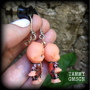 Tattooed Kewpie dolls Ear hangers