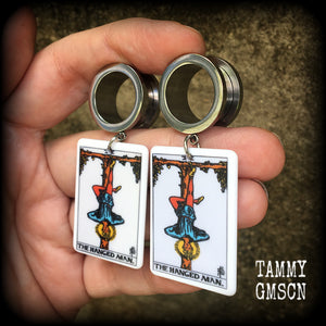 The Hanged Man-Tarot card tunnel earrings
