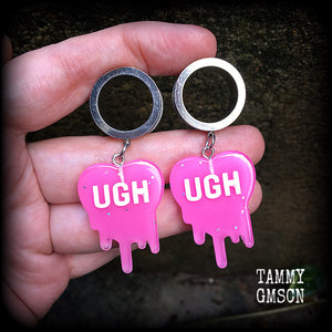 Melting heart tunnel earrings-UGH earrings