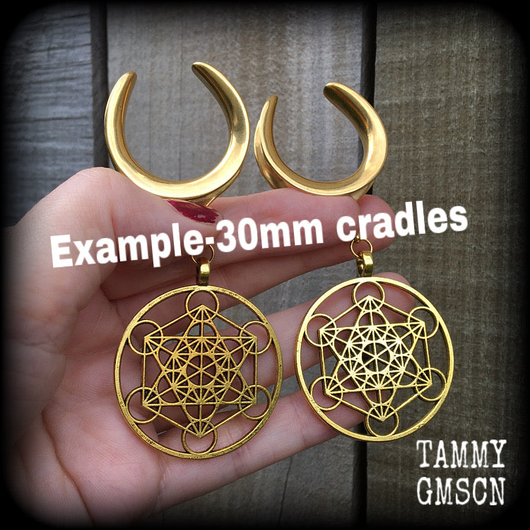 Metatrons cube gauged earrings-Geometric gauges