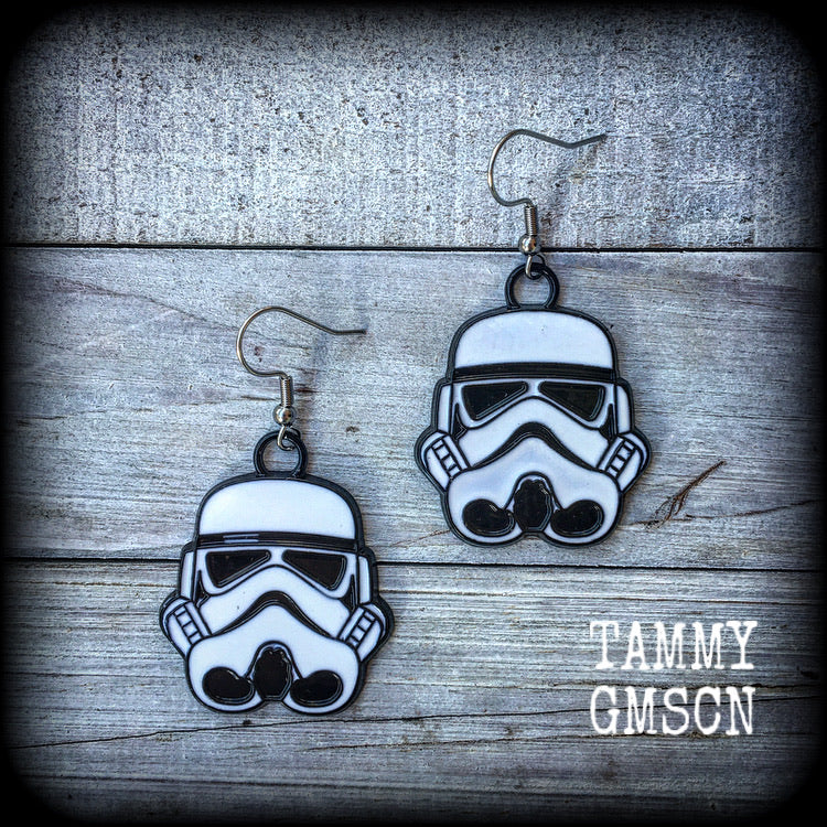 Storm trooper earrings Star Wars earrings Christmas earrings Science fiction Science fantasy Movie earrings Pop culture Retro earrings