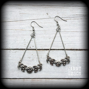 Moon phase earrings-Moon earrings
