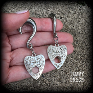 Ouija board planchette gauged earrings