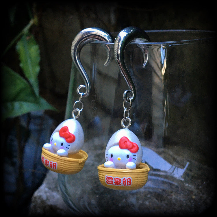 SOLD OUT-Hello Kitty gauged earrings-My Melody earrings