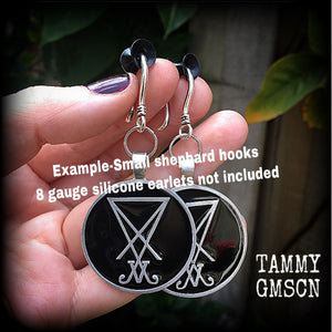 Sigil of Lucifer ear hangers-Satanic jewelry