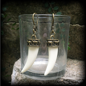 Elephant tusk earrings-Ganesha earrings