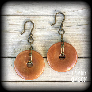 Indian agate earrings-Ear hangers