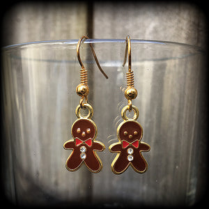 Gingerbread men earrings-Christmas earrings