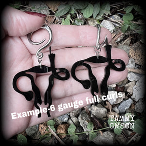 Angry uterus gauged earrings-Genitals earrings