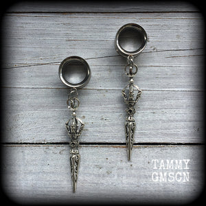 Vajra dagger tunnel earrings