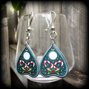 Ouija planchette earrings-Christmas earrings