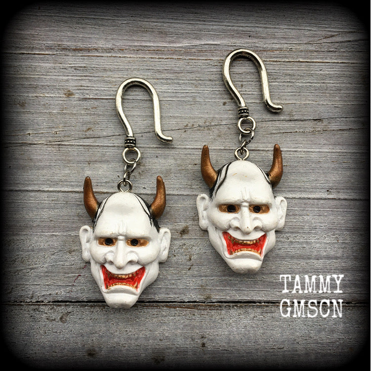 Hannya Mask earrings-Ear hangers