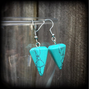 Turquoise earrings-Gemstone earrings