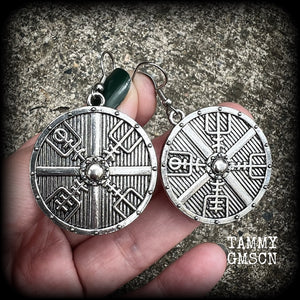 Viking shield earrings-Norse earrings