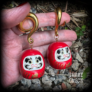 Daruma ear weights-Gauged earrings