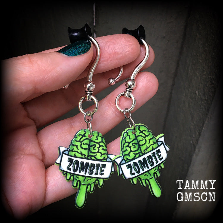 Zombie brains earrings