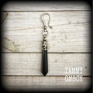 Black obsidian earring-Single earring