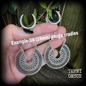 Mandala cradle weights-Artemis gauged earrings