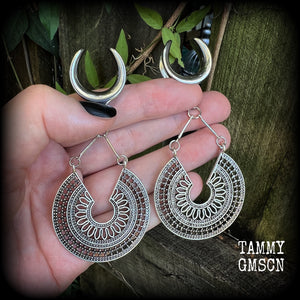 Mandala cradle weights-Artemis gauged earrings