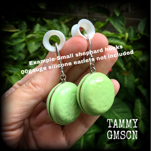 Pistacio macaron earrings-Biscuit earrings