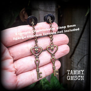 Steampunk key earrings-Industrial earrings